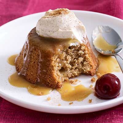 Gingerbread Puddings with Spiced Cream