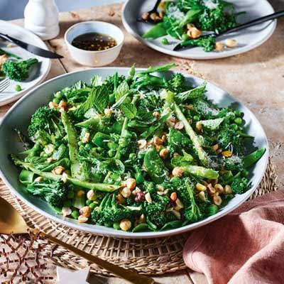 Mint-glazed Greens with Hazelnuts and Parmesan