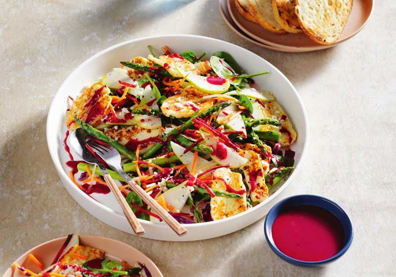 Halloumi, Pear and Beetroot Slaw
