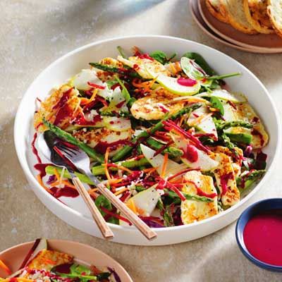 Halloumi, Pear and Beetroot Slaw