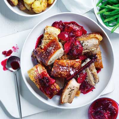Crispy Pork Belly with Spiced Plum Sauce