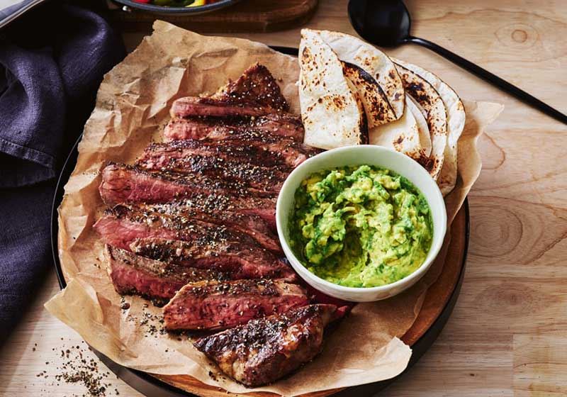 Peppered Steak with Pan-fried Capsicum