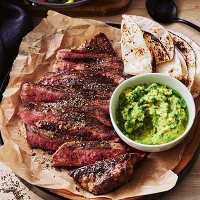 Peppered Steak with Pan-fried Capsicum