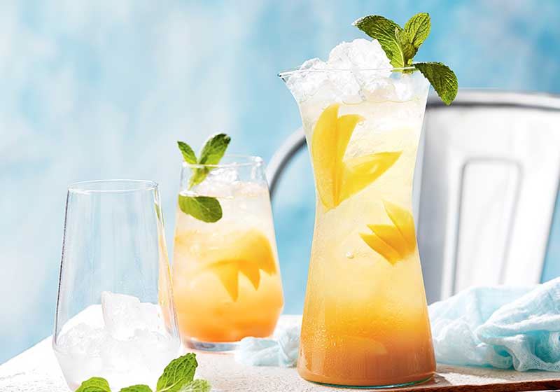 Mango and Guava Champagne Cocktail