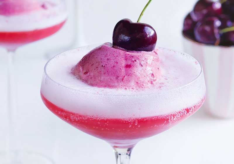 Cherry Sorbet Champagne Cocktail