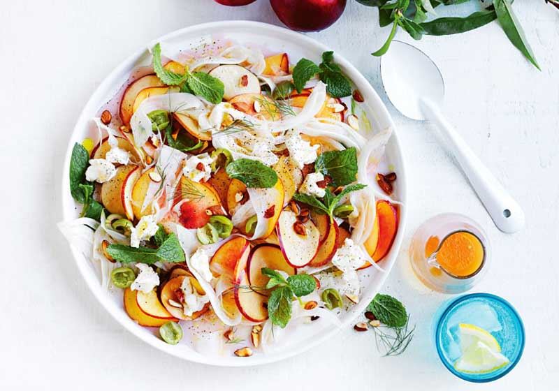 Pickled Nectarine, Fennel and Goats' Cheese Salad