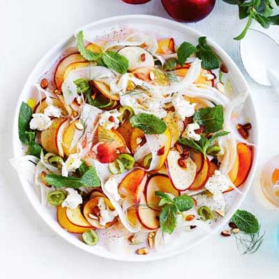 Pickled Nectarine, Fennel and Goats' Cheese Salad